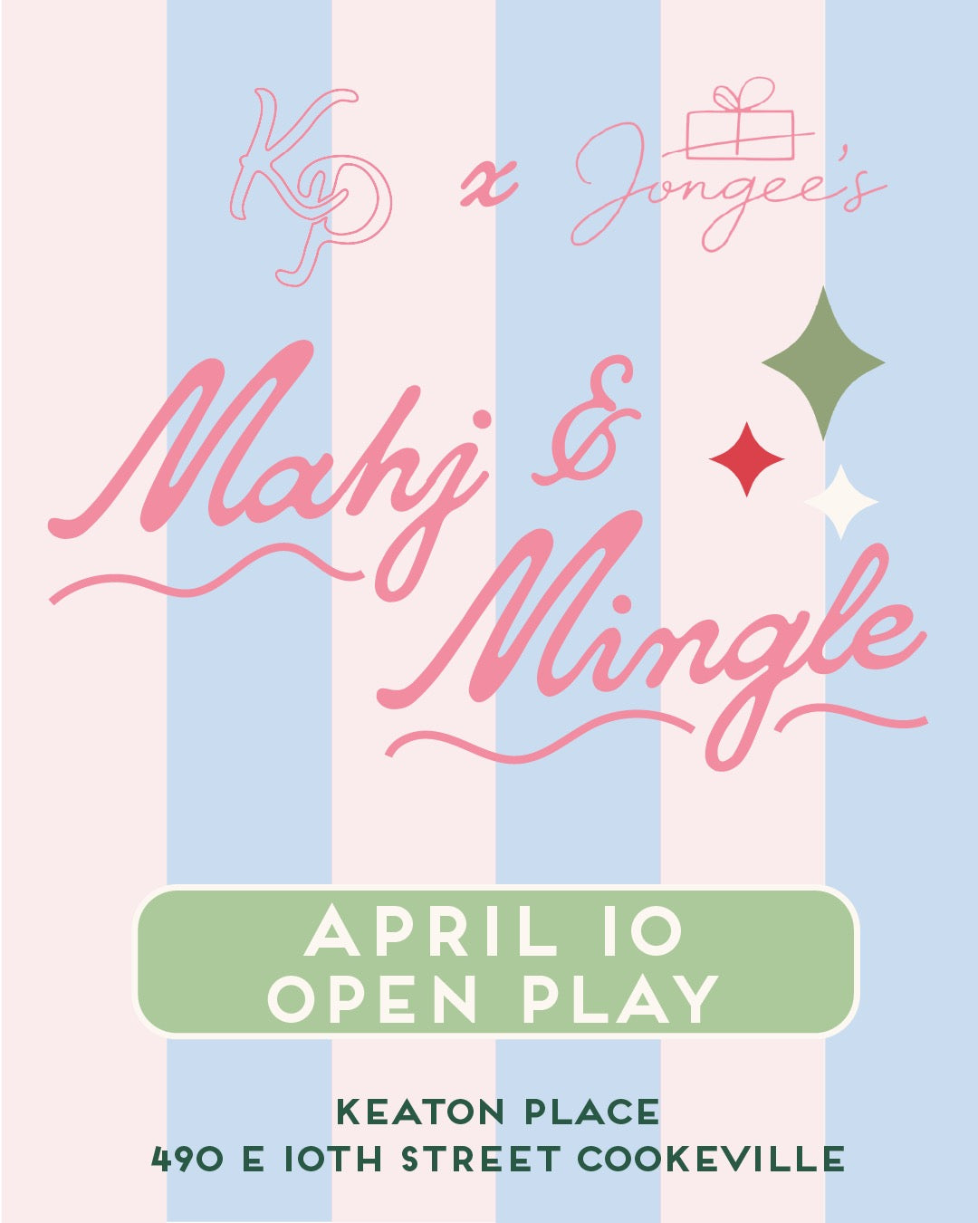Mahjong Open Play- April 10th at Keaton Place