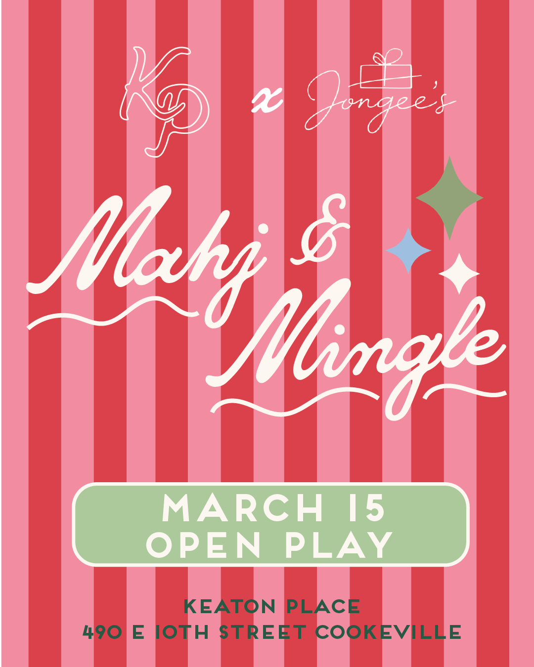 Mahjong Open Play- March 15th at Keaton Place