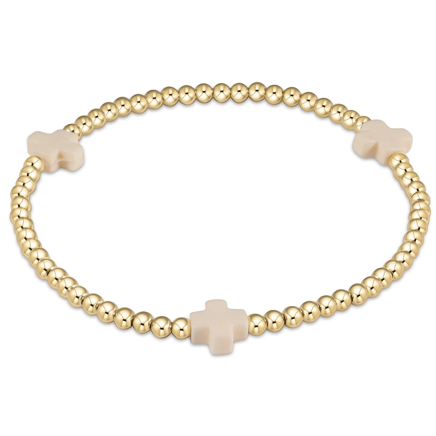 Egirl signature cross gold & colored pattern 3mm bead bracelet