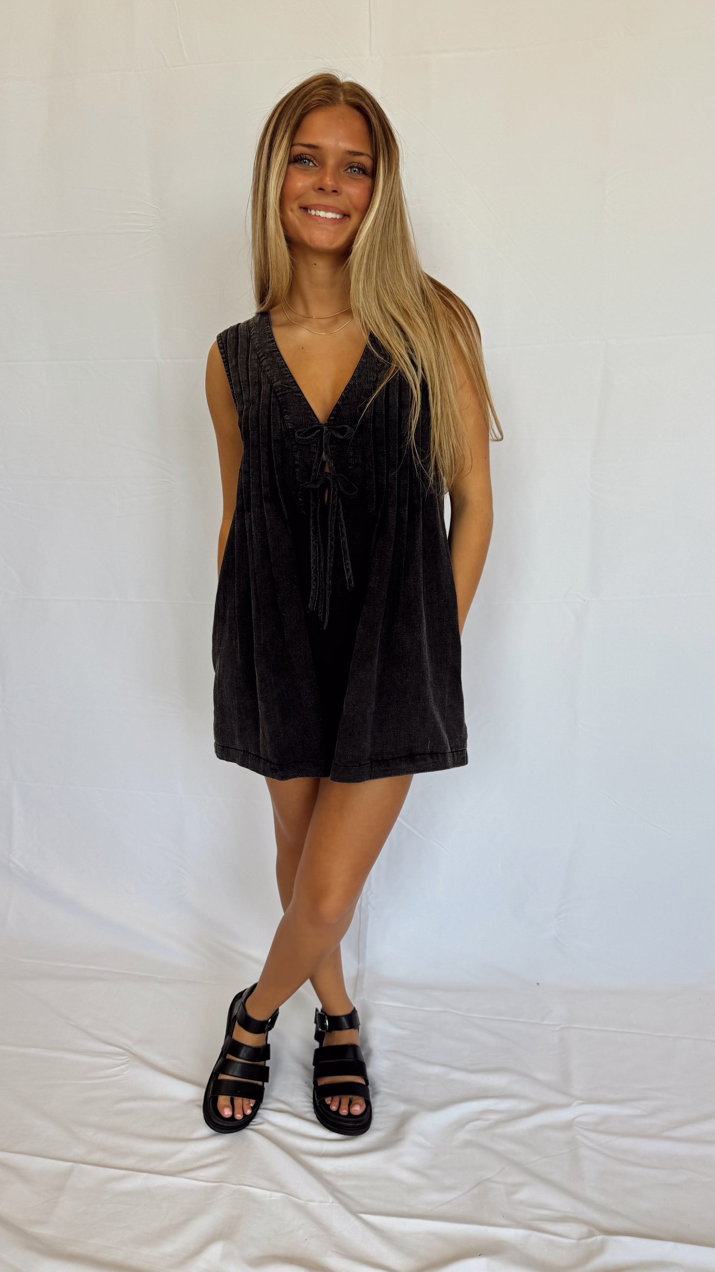 Giddy Up Tie-Front Romper