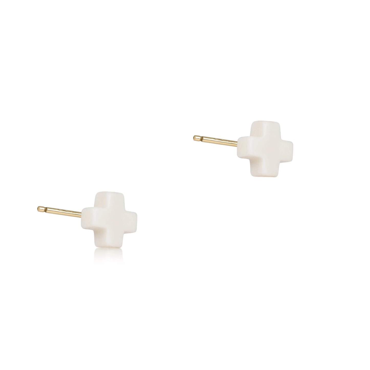 Enewton - Earring - Signature Cross Small Stud - Off-White