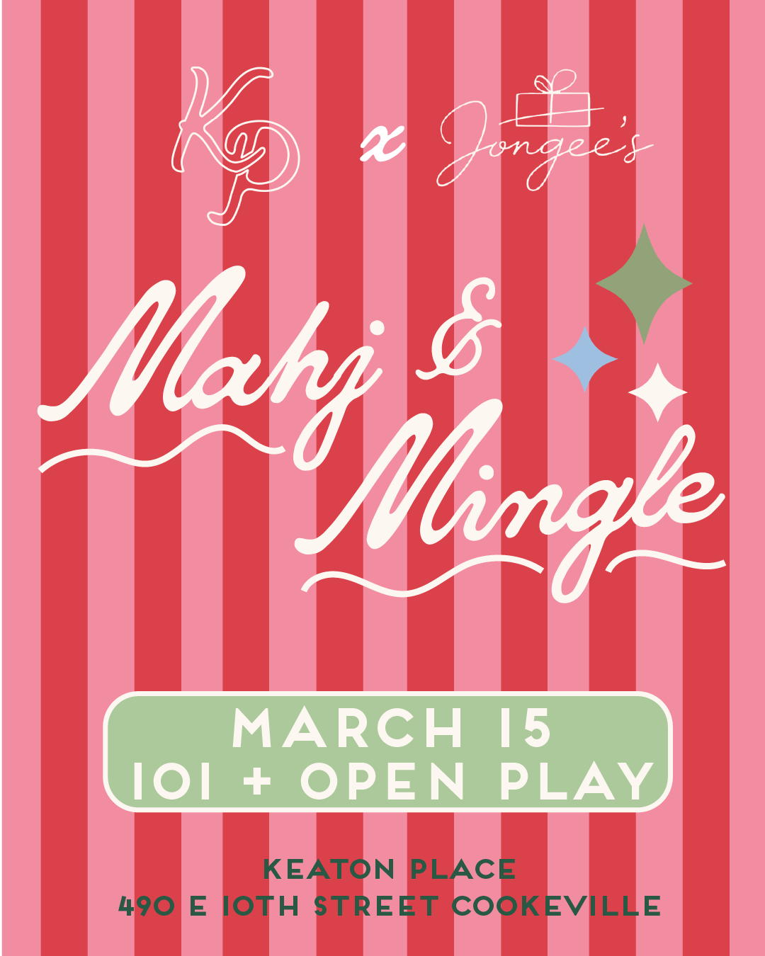 Mahjong 101 Lesson & Open Play- March 15th at Keaton Place