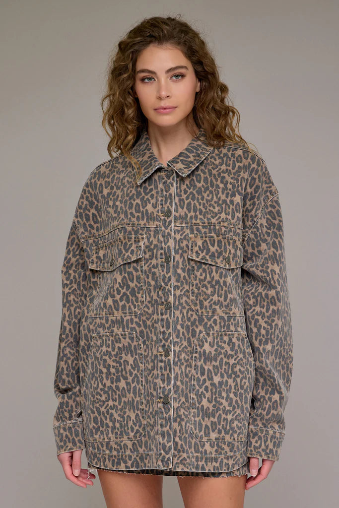 ABBEY Medium Wash Oversized Shirt