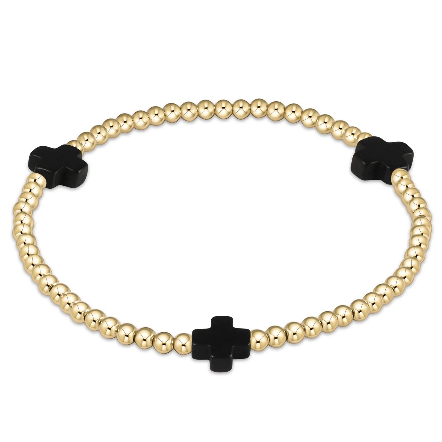 Enewton - Signature Cross Gold Pattern 3mm Bead Bracelet