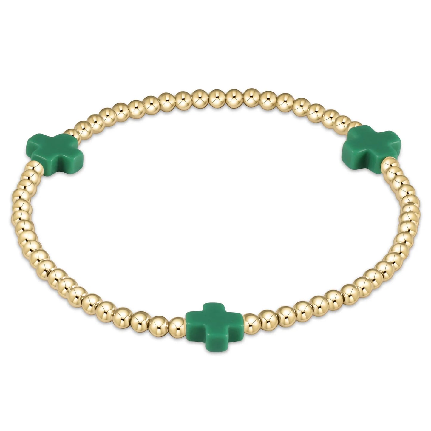 Enewton - Signature Cross Gold 3mm - Emerald