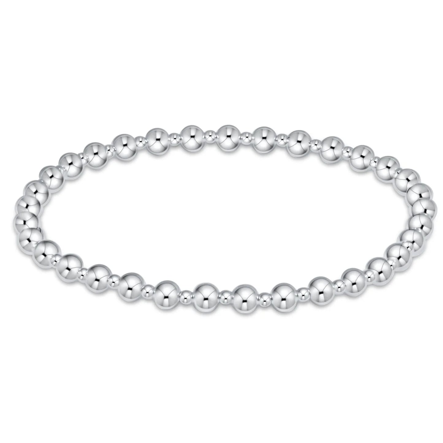 Classic Sterling Silver Grateful Pattern Bracelet 4mm