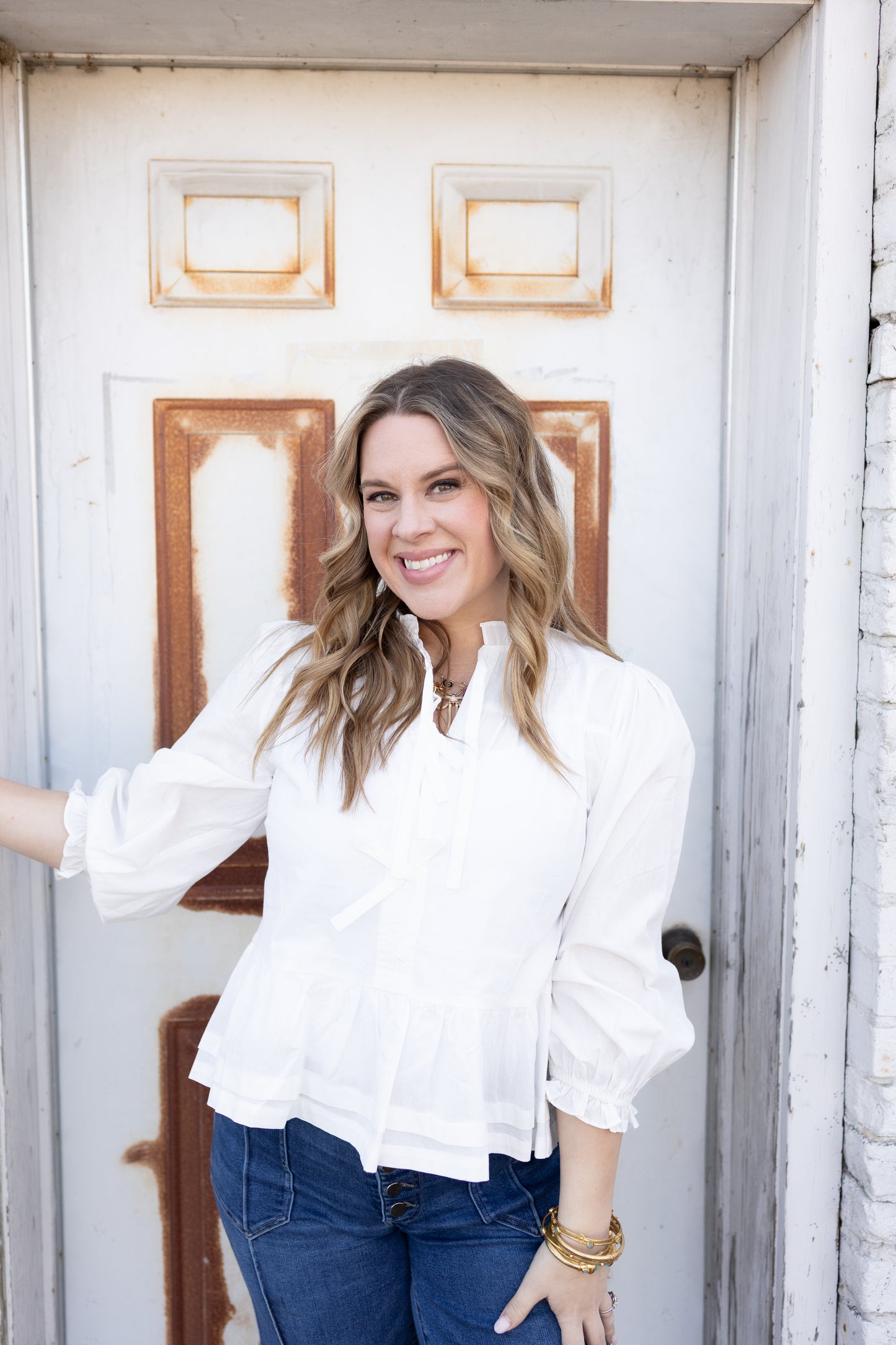 Eloise Ribbon Tie Blouse
