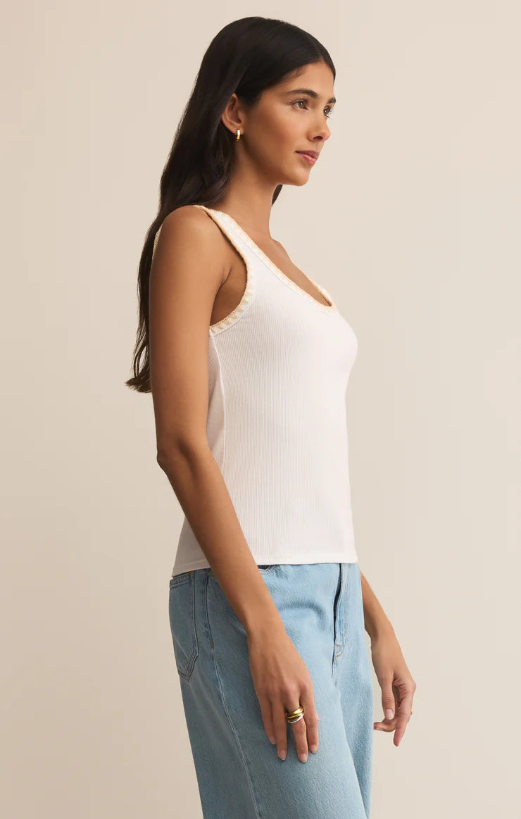 Jaidynn Rib Tank White