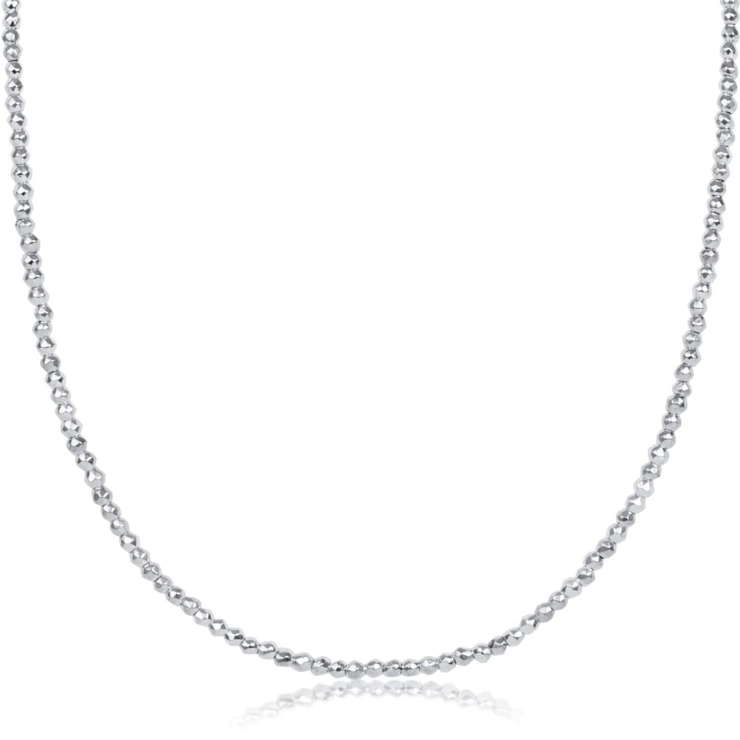 Enewton - Necklace - 17" Choker Bright Silver Faceted Hematite 2mm Bead