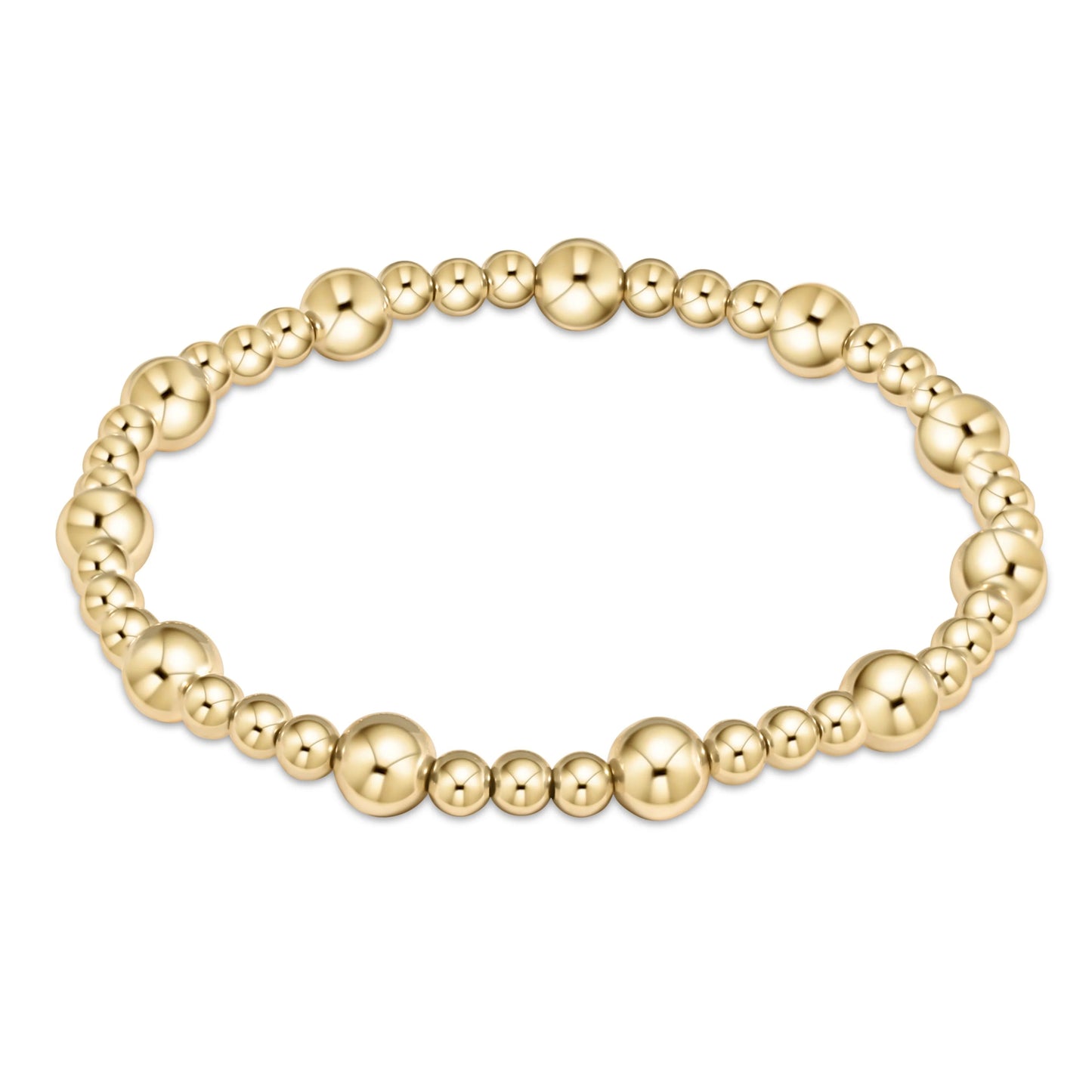 classic sincerity pattern 5mm bead bracelet - gold