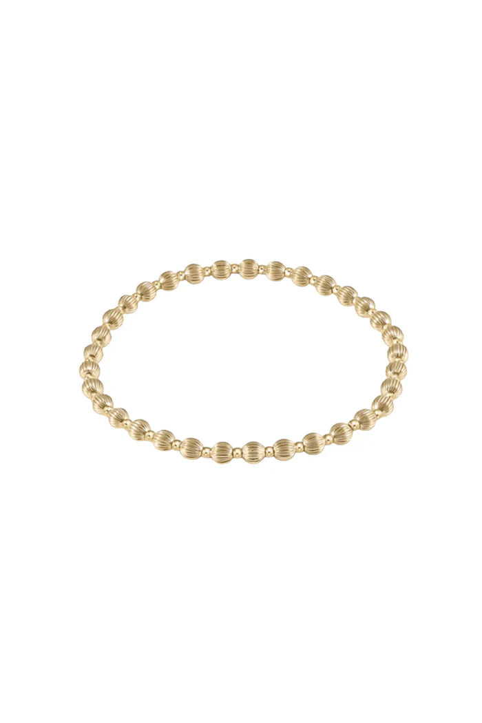 dignity sincerity pattern gold bead bracelet - 4mm
