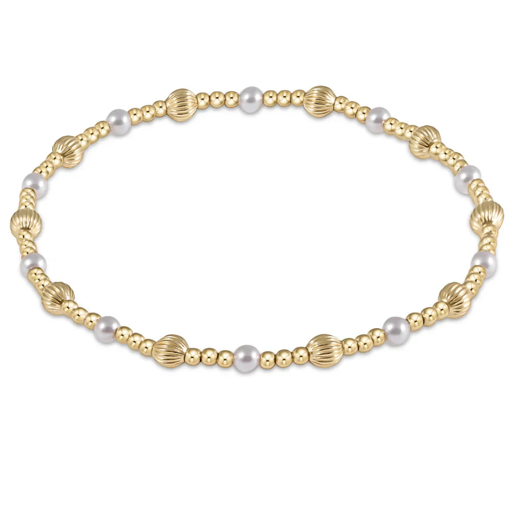 dignity sincerity pattern 4mm bead bracelet- pearl