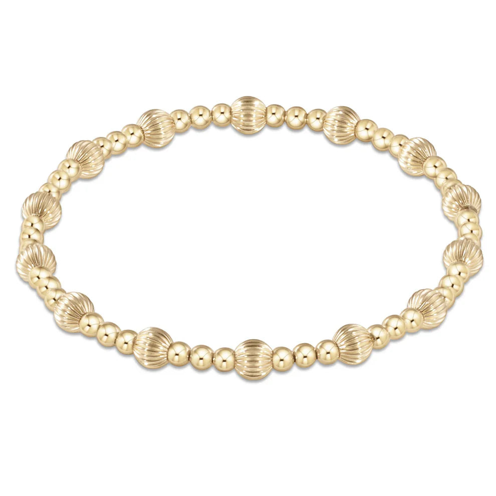 dignity sincerity pattern gold bead bracelet - 5mm