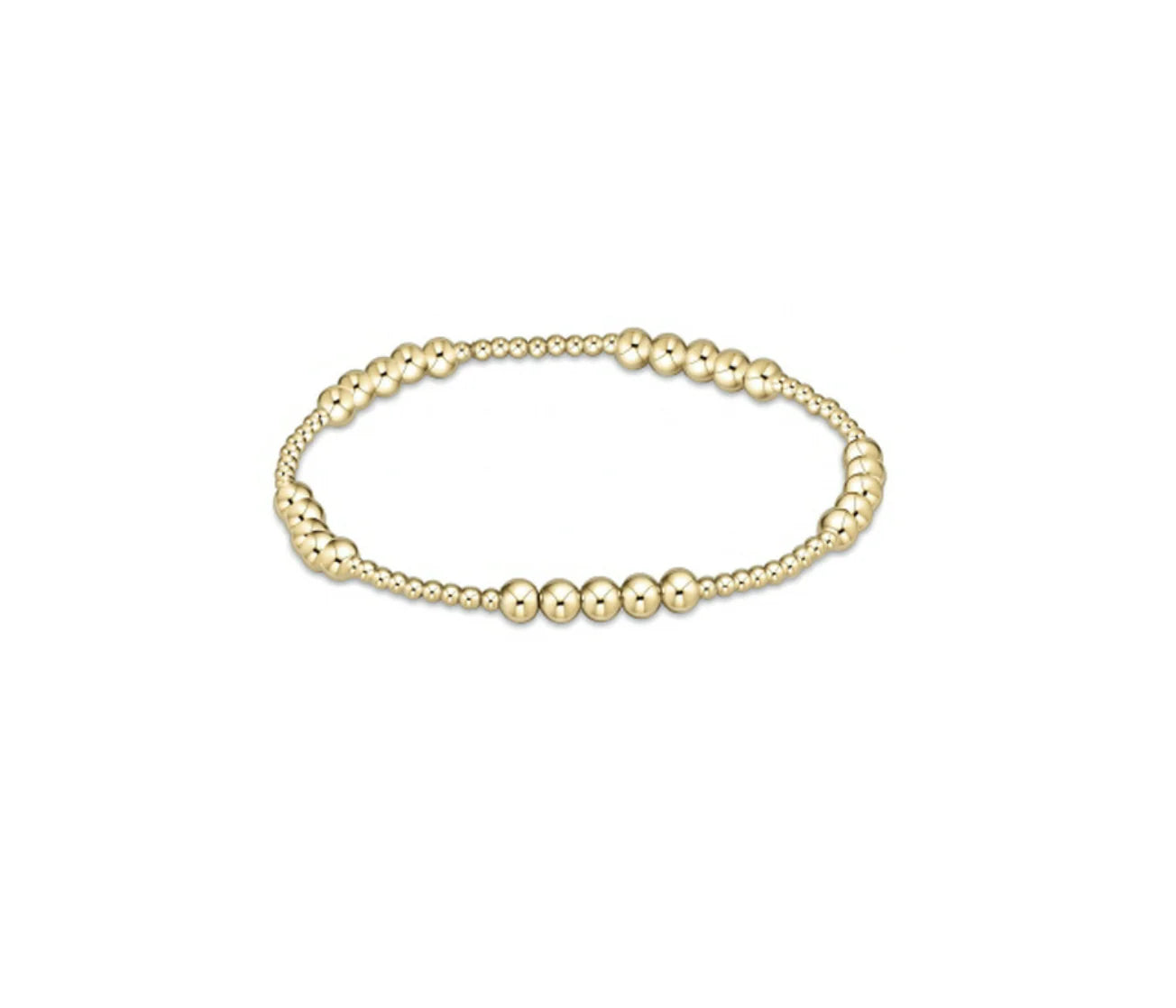Classic Blissful Pattern 2mm Bead Bracelet - 4mm Gold