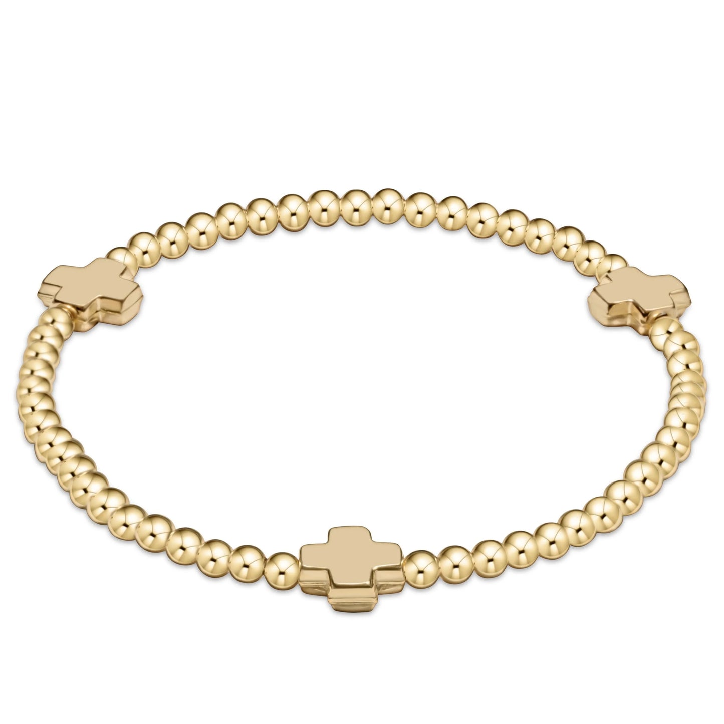 Egirl signature cross gold & colored pattern 3mm bead bracelet
