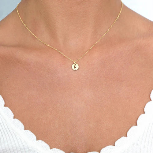 16" necklace gold - respect small gold disc