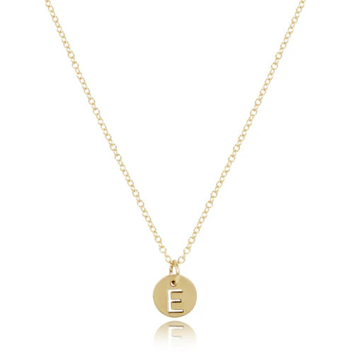 16" necklace gold - respect small gold disc