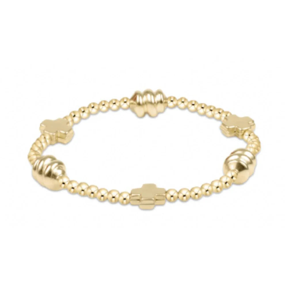signature cross admire gold Pattern 3mm bead bracelet