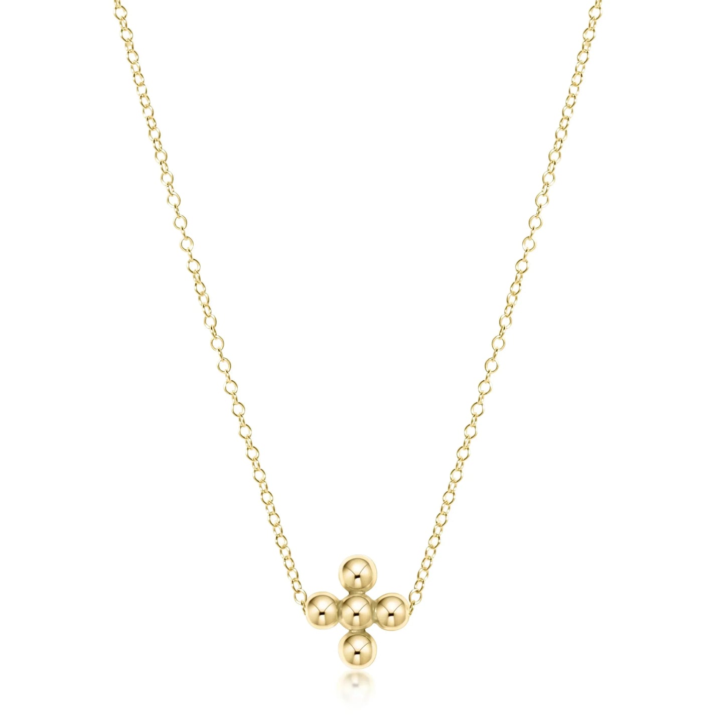 Enewton - Necklace - 16" Classic Beaded Signature Cross Gold