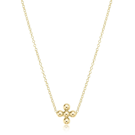 Enewton - Necklace - 16" Classic Beaded Signature Cross Gold