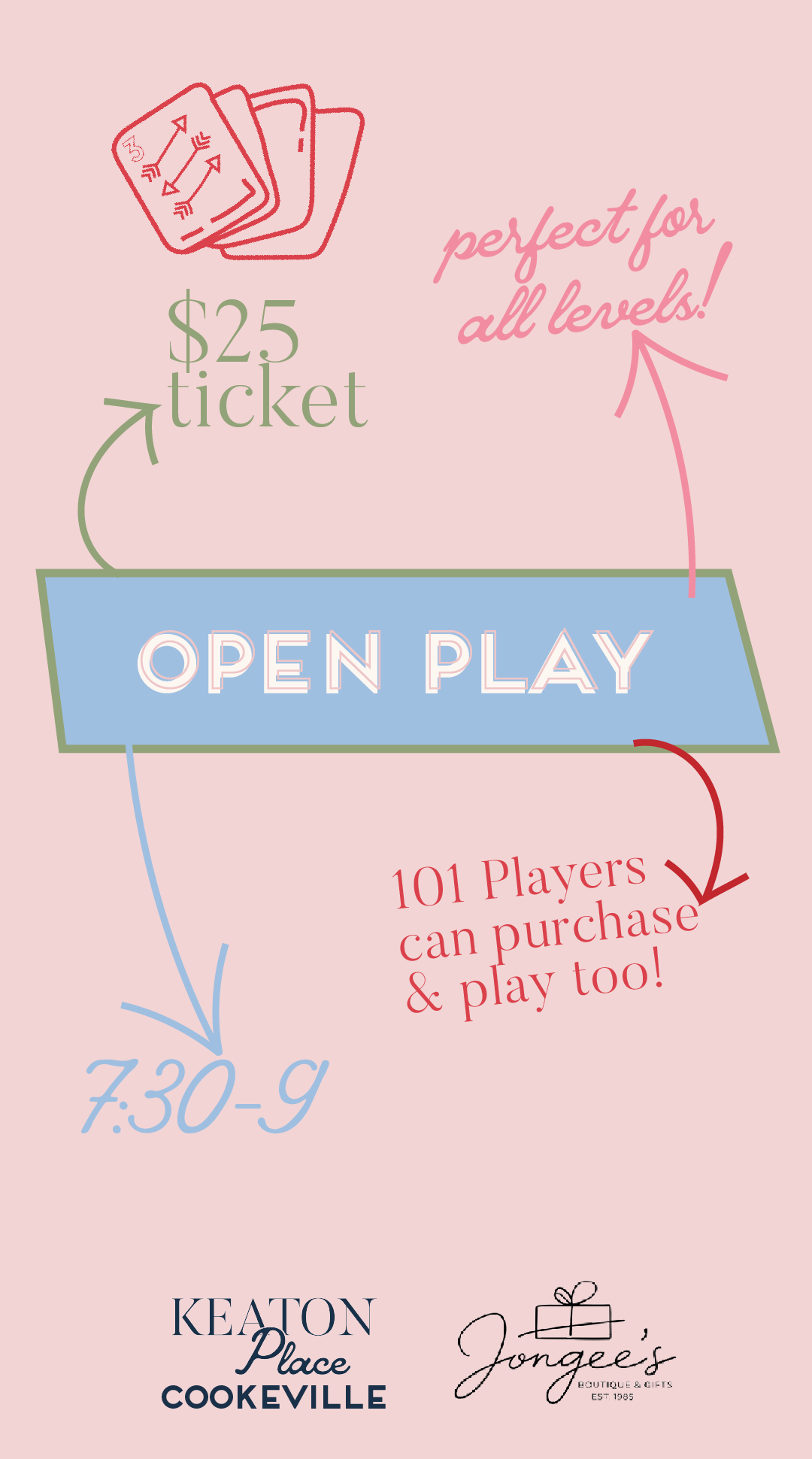 MAHJONG OPEN PLAY- FRIDAY, FEB 13TH (7:30-9PM)