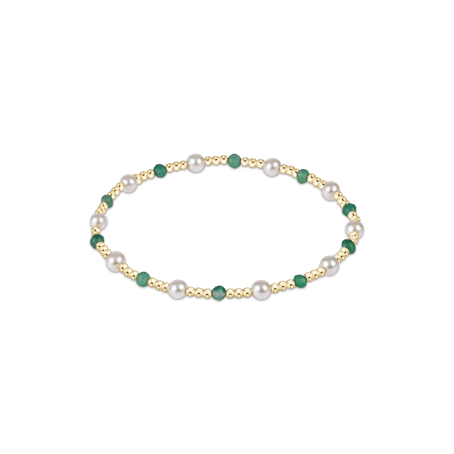 Enewton - Pearl Sincerity Pattern 4mm Bead Bracelet - Green Onyx