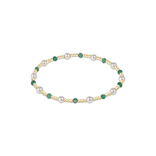 Enewton - Pearl Sincerity Pattern 4mm Bead Bracelet - Green Onyx
