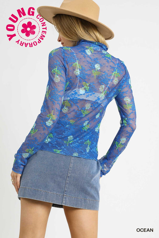 Bloom Mesh Floral Lace Top
