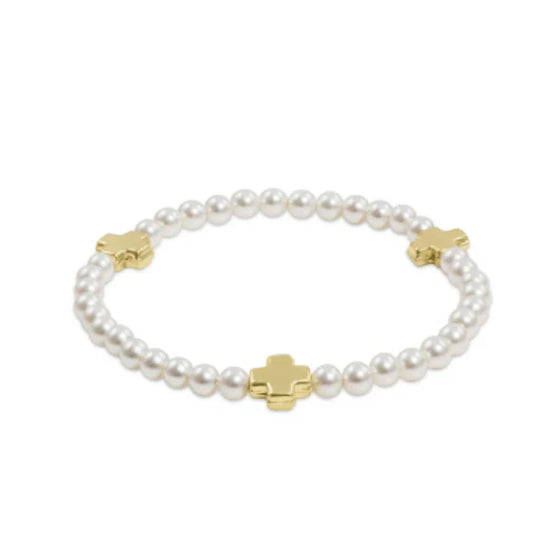 Enewton - Extends - Signature Cross Gold Pearl 4mm