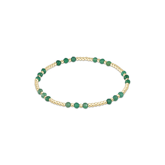 Enewton - Gemstone Gold Joy Pattern 3mm Bead Bracelet - Green Onyx