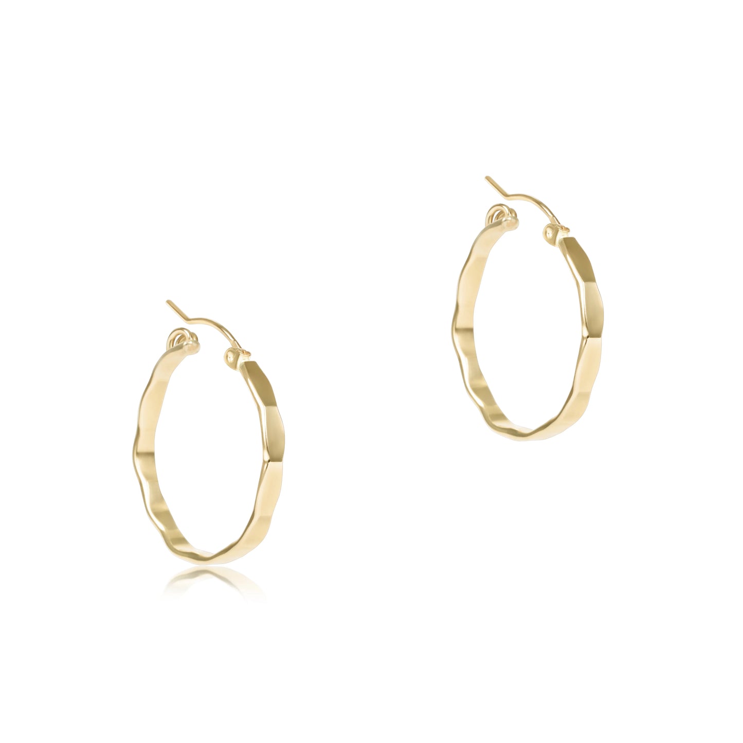 Enewton - Earrings - Scalloped Round Gold 1.25" Hoop - Smooth