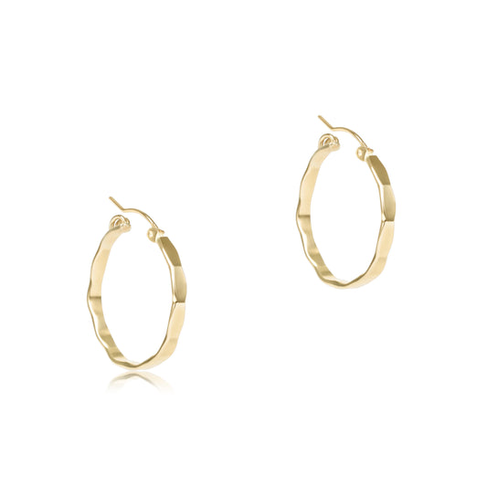 Enewton - Earrings - Scalloped Round Gold 1.25" Hoop - Smooth