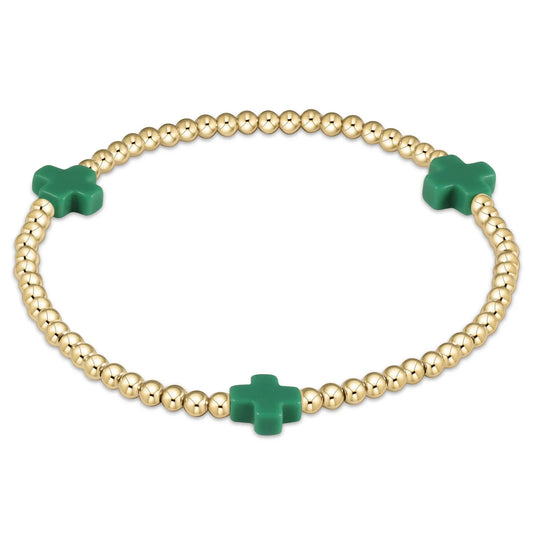 Enewton - Signature Cross Gold 3mm - Emerald