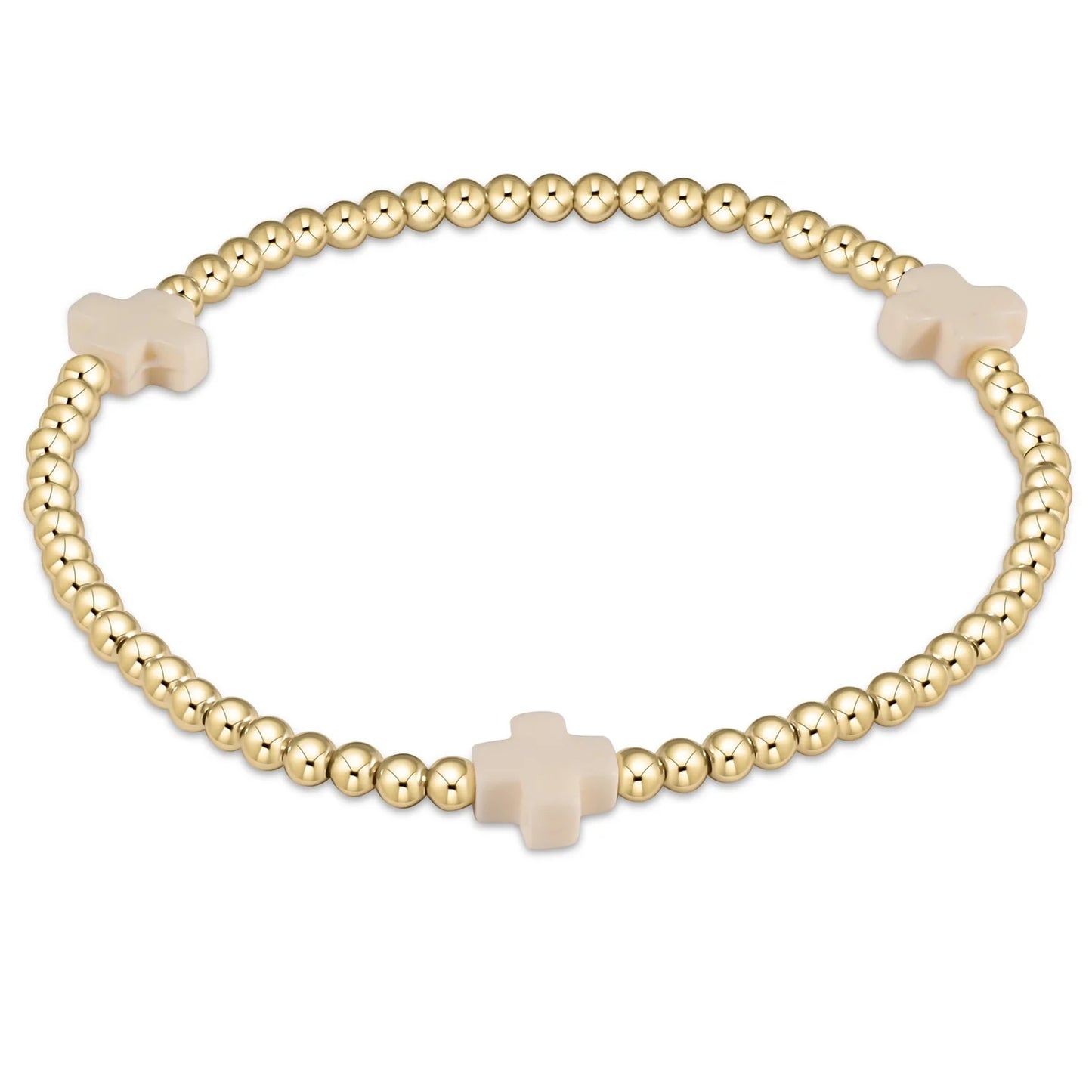 Enewton - Signature Cross Gold Pattern 3mm Bead Bracelet