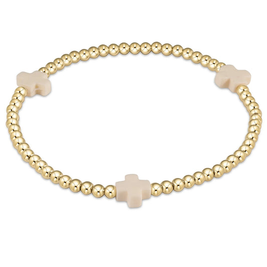 Enewton - Signature Cross Gold Pattern 3mm Bead Bracelet