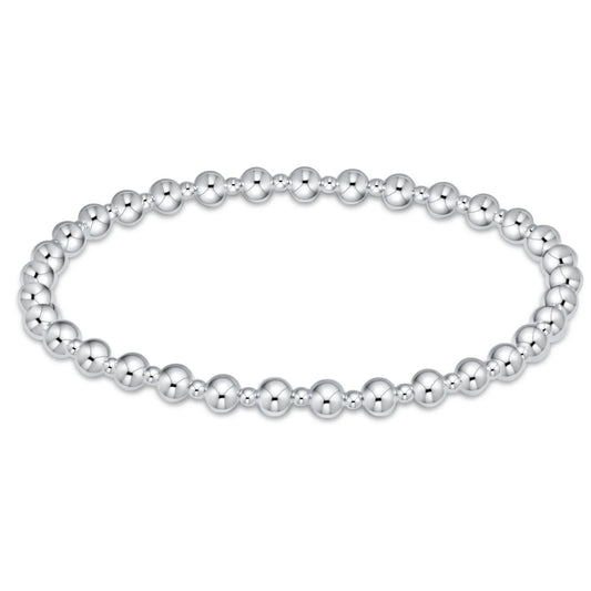 Classic Sterling Silver Grateful Pattern Bracelet 4mm