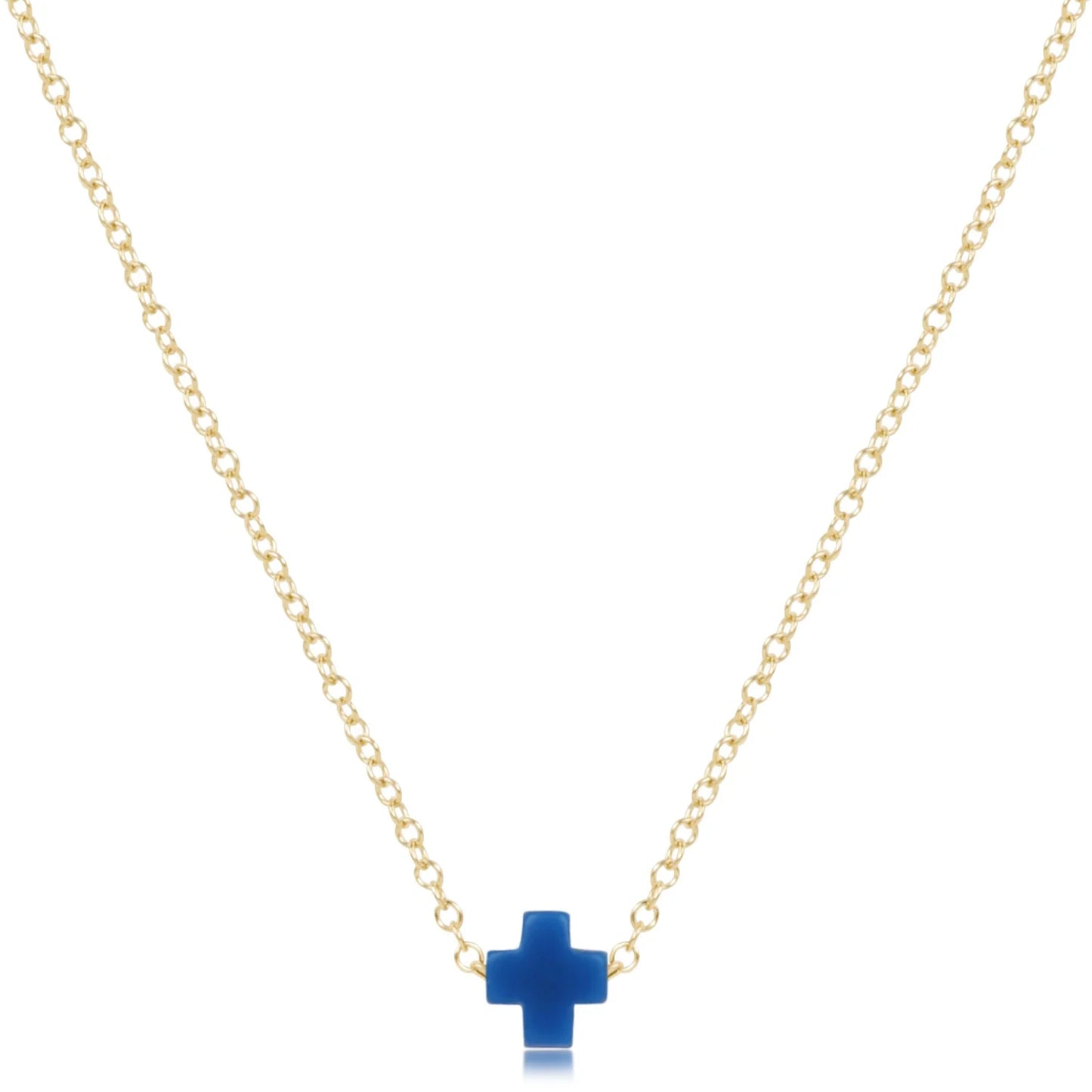 16" necklace gold - signature cross small