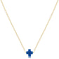 16" necklace gold - signature cross small