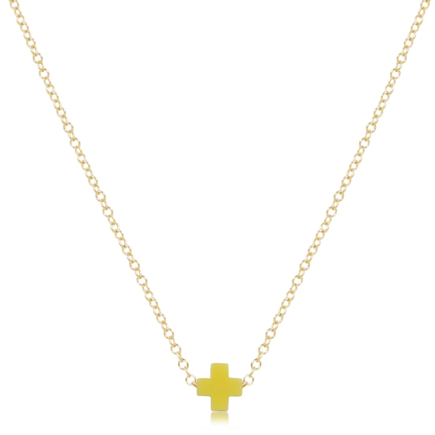 16" necklace gold - signature cross small