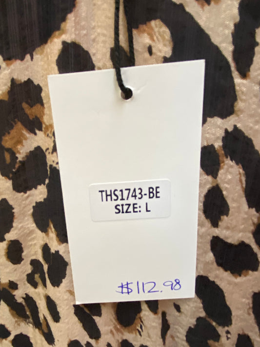Sharon Puff Sleeve textured Cheetah Print THML Dress