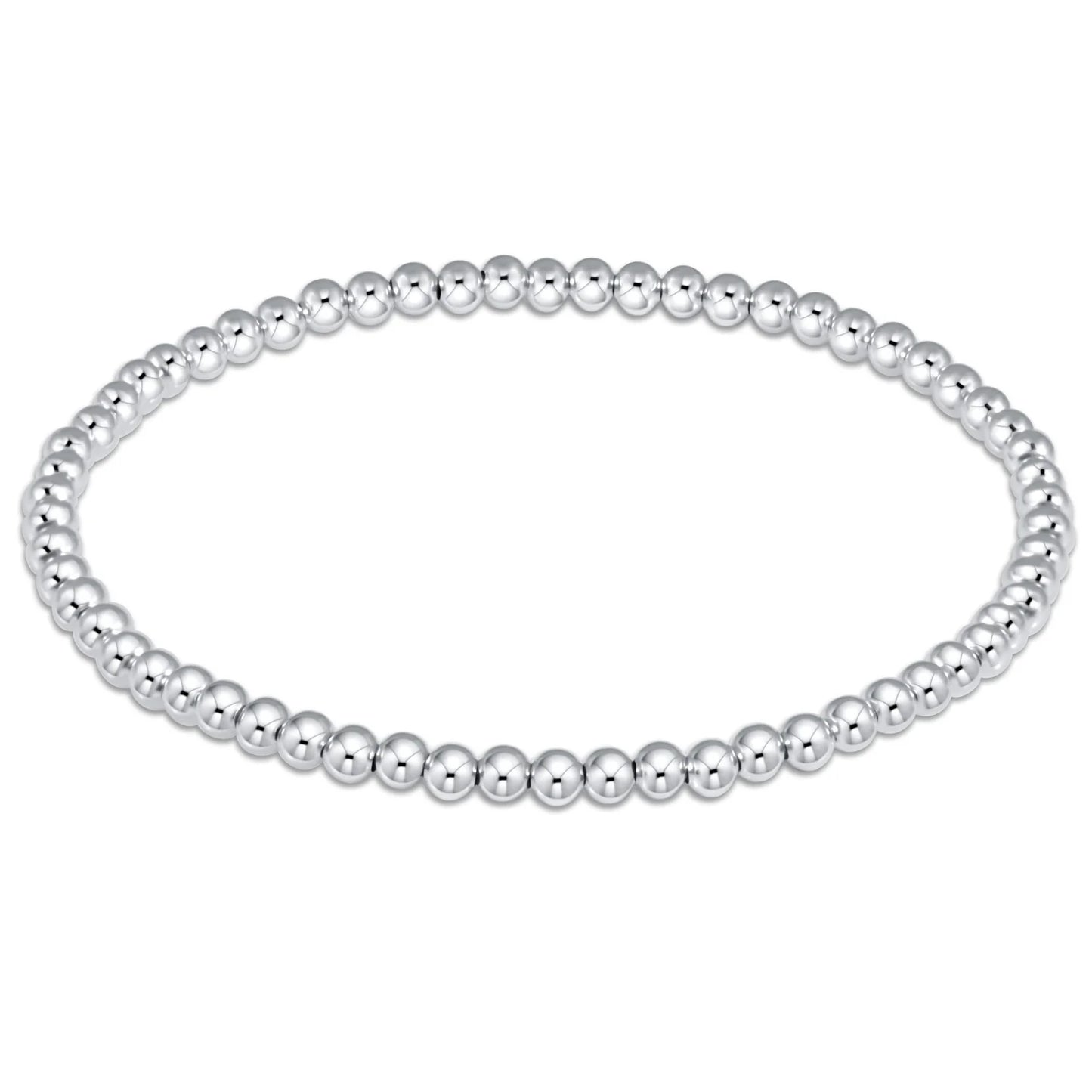 Classic Sterling Silver 3mm Beaded Bracelet