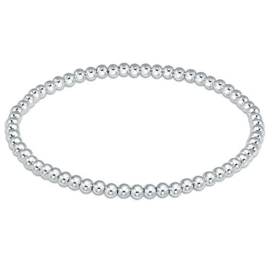 Classic Sterling Silver 3mm Beaded Bracelet