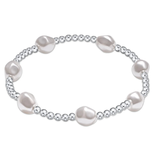 Admire Sterling Silver 3mm Bead Bracelet - Pearl