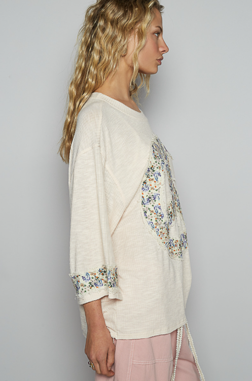 Peace & Petals Oversized Tee