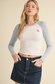 Embroidered Y2K Raglan Long Sleeve Tee