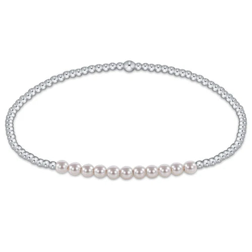 sterling bliss 2mm bead bracelet - pearl