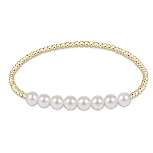 classic gold beaded bliss 2.5mm bead bracelet - 5mm pearl