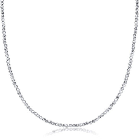 Enewton - Necklace - 17" Choker Bright Silver Faceted Hematite 2mm Bead