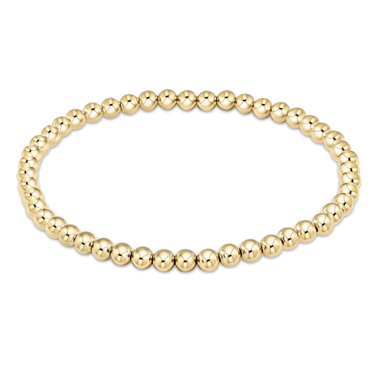 classic gold 4mm bead bracelet - extends