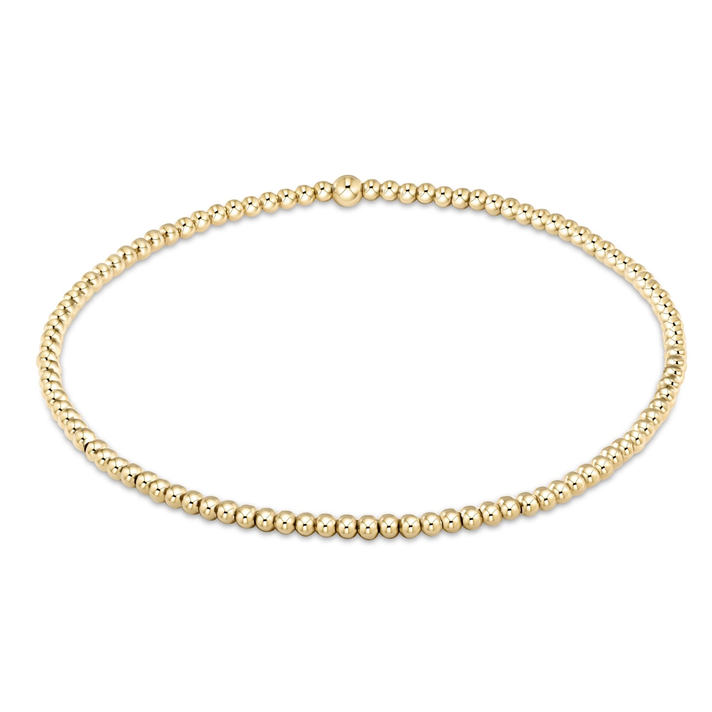 classic gold 2mm bead bracelet - extends